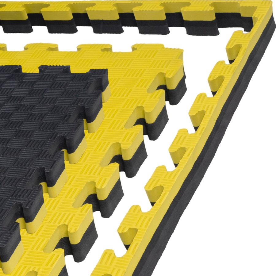 Foam floor mat PRO 4cm (100x100cm) - Black - Yellow