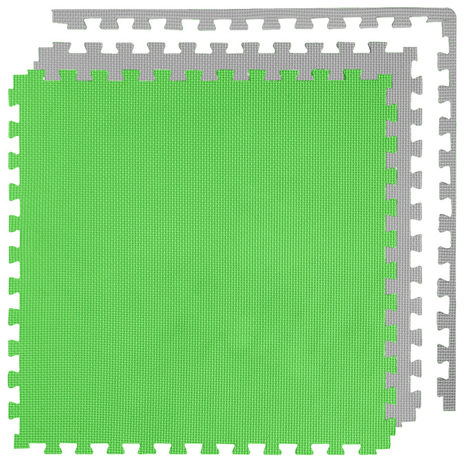Foam floor puzzle mat 2cm (60x60cm) - Grey - Green