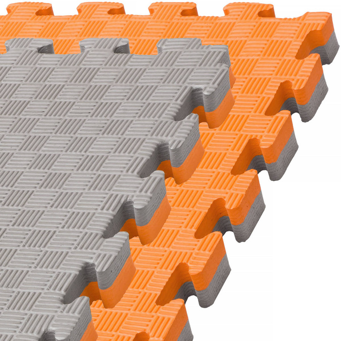 Foam floor mat PRO 4cm (100x100cm) - Grey - Orange