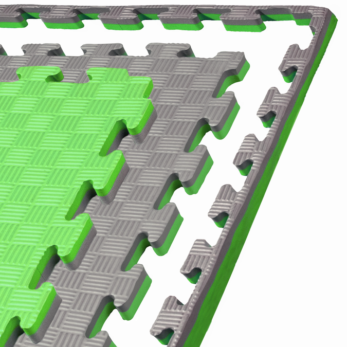 Foam floor puzzle mat PRO 2cm (100x100cm) - Grey - Green