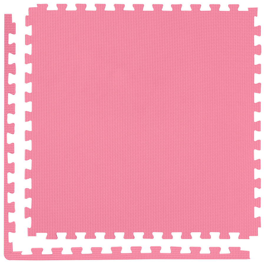 Foam floor puzzle mat 2cm (60x60cm) - Grey - Pink
